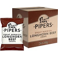 Pipers Gluten-Free Great Berwick Longhorn Beef Crisps Multi-Pack 24 x 40g