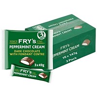 Fry's Chocolate Mint Cream Dark Chocolate Bars with Peppermint Cream Fondant 3 x 49g 16 x 157g