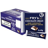Fry's Chocolate Cream Dark Chocolate Bars Cream Fondant 3 x 49g 16 x 147g Full Case