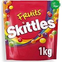 Skittles Sweets Bag, Fruit Flavoured 1 Kilo Bag Vegan