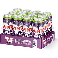 Vimto New Energy Drink Original Flavour Sparkling Energy Juice Drink 12 x 500ml