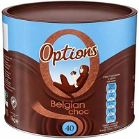 Options Belgian Chocolate Instant Hot Chocolate Drink 1kg Tub
