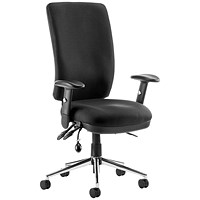 Chiro High Back Operator Chair, Height Adjustable Arms, Black