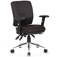 Chiro Medium Back Operator Chair, Height Adjustable Arms, Black