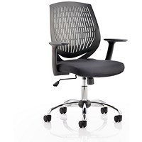 Dura Operator Chair, Fixed Height Arms, Black