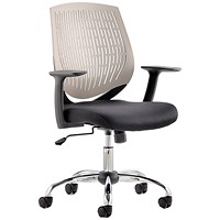 Dura Operator Chair, Fixed Height Arms, Grey