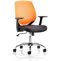 Dura Operator Chair, Fixed Height Arms, Orange