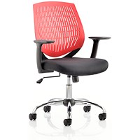 Dura Operator Chair, Fixed Height Arms, Red