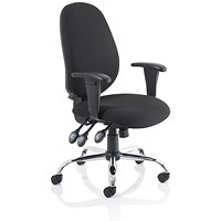 Lisbon Task Operator Chair, Height Adjustable Arms, Black