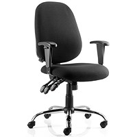 Lisbon Task Operator Chair, Height Adjustable Arms, Black - Delivered Built