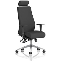 Onyx Ergo Posture Chair, Headrest, Height Adjustable Arms, Black