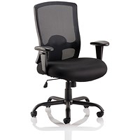 Portland Heavy Duty Operator Chair, Height Adjustable Arms, Black
