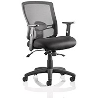 Portland II Operator Chair, Height Adjustable Arms, Black