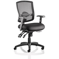 Portland III Operator Chair, Height Adjustable Arms, Black - Delivered Built