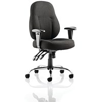 Storm Operator Chair, Height Adjustable Arms, Black