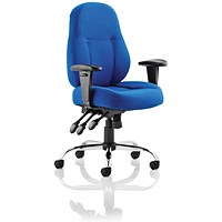 Storm Operator Chair, Height Adjustable Arms, Blue - Delivered Built