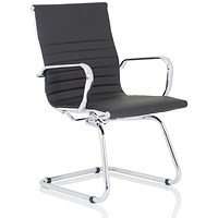 Nola Leather Cantilever Chair, Black