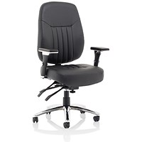 Barcelona Bonded Leather Operator Chair, Height Adjustable Arms, Black