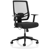 Ergo Twist Operator Chair, Fabric Seat, Mesh Back, Black