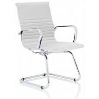Nola Soft Bonded Leather Cantilever Chair, White Nola Soft Bonded Leather Cantilever Chair, White