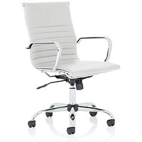 Nola Medium Back Executive Chair, Fixed Height Arms, White