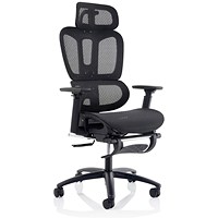 Horizon Executive Mesh Back Chair, Headrest, Height Adjustable Arms, Black