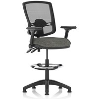 Eclipse Plus II High Rise Deluxe Mesh Back Operator Chair, Height Adjustable and Folding Arms, Charcoal