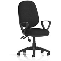 Eclipse Plus II Lever Task Operator Chair With Pump Lumbar, Fixed Height Arms, Arms Black Eclipse Plus II Lever Task Operator Chair With Pump Lumbar, Fixed Height Arms, Arms Black