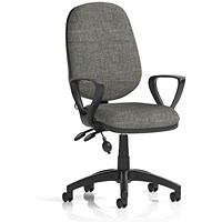 Eclipse Plus II Lever Task Operator Chair With Pump Lumbar, Fixed Height Arms, Arms Charcoal
