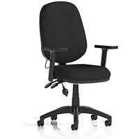 Eclipse Plus II Lever Task Operator Chair With Pump Lumbar, Height Adjustable Arms, Black Eclipse Plus II Lever Task Operator Chair With Pump Lumbar, Height Adjustable Arms, Black