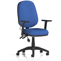 Eclipse Plus II Lever Task Operator Chair With Pump Lumbar, Height Adjustable Arms, Blue