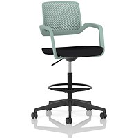 Cosmo Hi Rise Chair Green Frame Black Seat