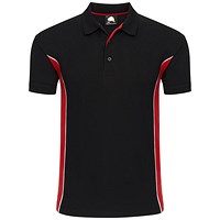 ORN Silverswift Polo Shirt, Unisex, Black/Red, XL