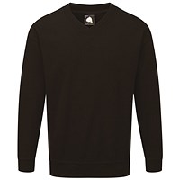 ORN Buzzard V-Neck Sweatshirt, Unisex, Black, XL