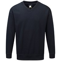 ORN Buzzard V-Neck Sweatshirt, Unisex, Navy Blue, XS