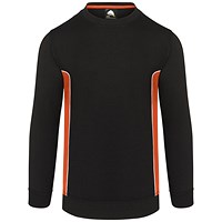 ORN Silverswift Sweatshirt, Unisex, Black/Orange, 2XL