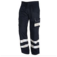 ORN Condor Kneepad Trousers, Unisex, 2 HV Bands, Navy Blue, 28S