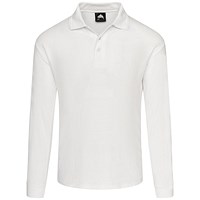ORN Weaver Long Sleeved Polo Shirt, Unisex, White, Small