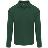 ORN Weaver Long Sleeved Polo Shirt, Unisex, Bottle Green, XL
