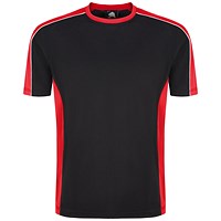 ORN Avocet Unisex Wicking T-Shirt, Black/Red, 4XL