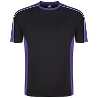 ORN Avocet Unisex Wicking T-Shirt, Black/Purple, 5XL