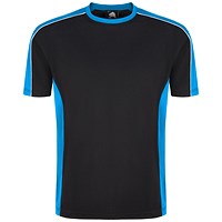 ORN Avocet Unisex Wicking T-Shirt, Black/Reflex Blue, 5XL