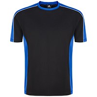 ORN Avocet Unisex Wicking T-Shirt, Black/Royal Blue, 5XL