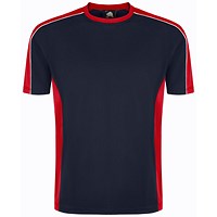 ORN Avocet Unisex Wicking T-Shirt, Navy Blue/Red, XL