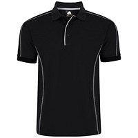 ORN Crane Polo Shirt, Unisex, Black, 4XL