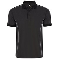 ORN Crane Polo Shirt, Unisex, Charcoal Melange/Black, XL