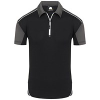 ORN Fireback Wicking Polo Shirt, Unisex, Black/Graphite, Medium