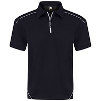 ORN Fireback Wicking Polo Shirt, Unisex, Navy Blue, Medium