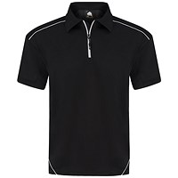 ORN Fireback Wicking Polo Shirt, Unisex, Black, XS