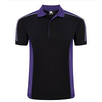 ORN Avocet Polo Shirt, Unisex, Black/Purple, 2XL